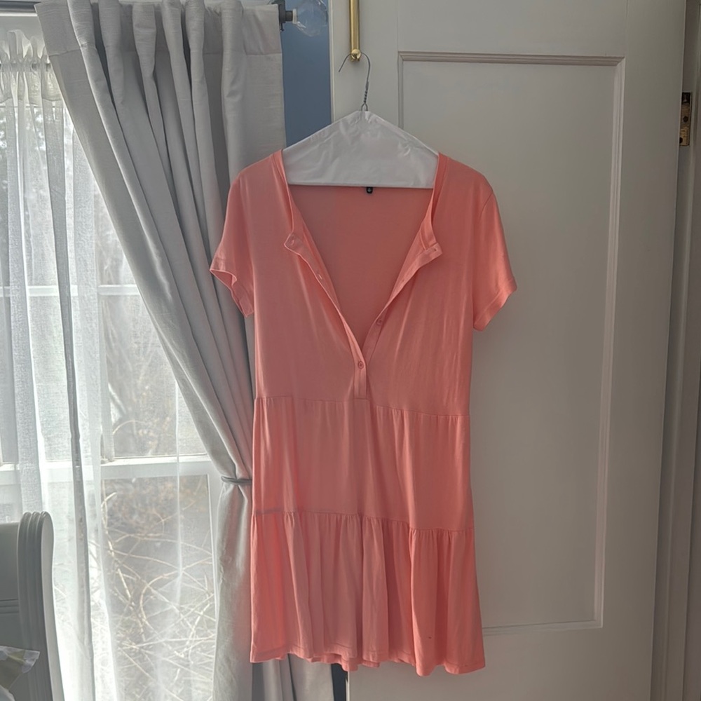 Coral Short Sleeve Dress